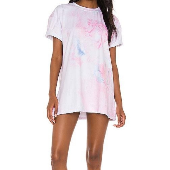 Nubyen multi tee mini day dress in pink - Picture 1 of 7